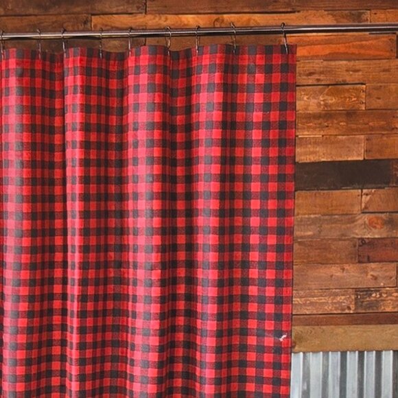 Virah Bella Luxury Cloth Shower Curtain Red and Black 13 Piece Set (NWT) 72 x 72 - Picture 3 of 4